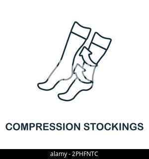 Compression Stockings line icon. Monochrome simple Compression Stockings outline icon for templates, web design and infographics Stock Vector