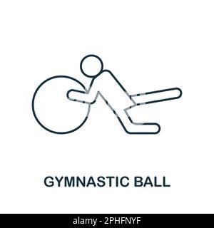 Gymnastic Ball line icon. Monochrome simple Gymnastic Ball outline icon for templates, web design and infographics Stock Vector