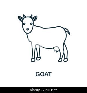 Goat line icon. Monochrome simple Goat outline icon for templates, web design and infographics Stock Vector