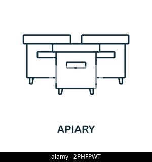 Apiary line icon. Monochrome simple Apiary outline icon for templates, web design and infographics Stock Vector