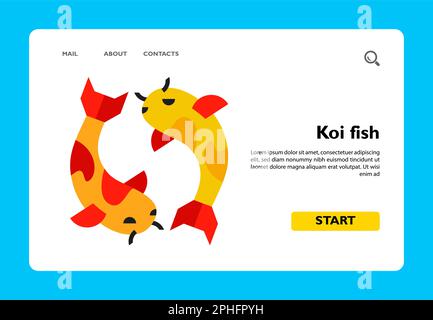 Koi fish flat icon Stock Vector