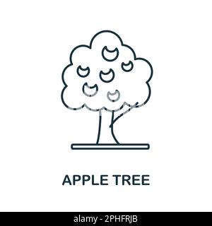 Apple Tree line icon. Monochrome simple Apple Tree outline icon for templates, web design and infographics Stock Vector