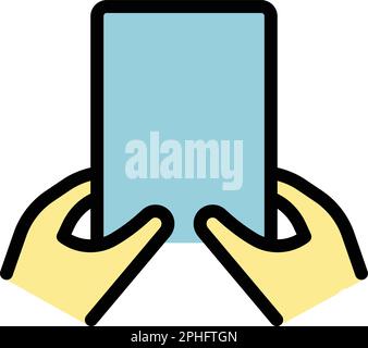Phone taking selfie icon outline vector. Hand smartphone. Smart camera color flat Stock Vector