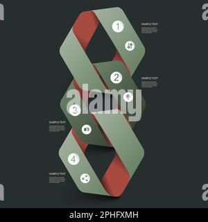 Paper Ribbon Infographics Design Stock Vector