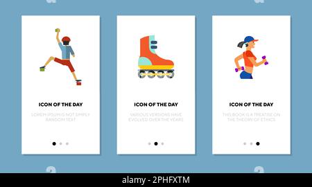 Sport activity flat icon set Stock Vector