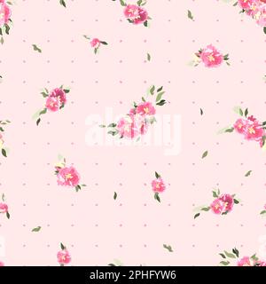 Lovely peonies seamless pattern, cute floral design, great for textiles, wallpapers, wrapping. Stock Vector