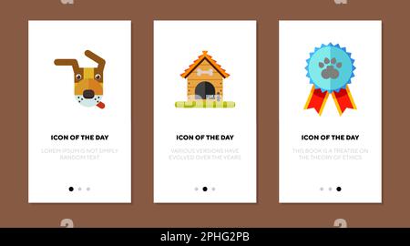 Dog show thin flat icon set Stock Vector