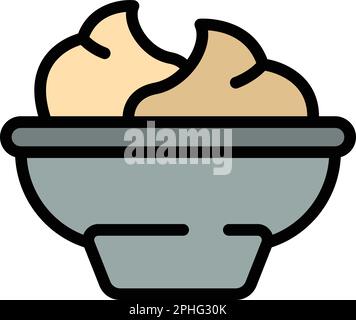 Wasabi bowl icon. Outline Wasabi bowl vector icon for web design isolated on white background color flat Stock Vector