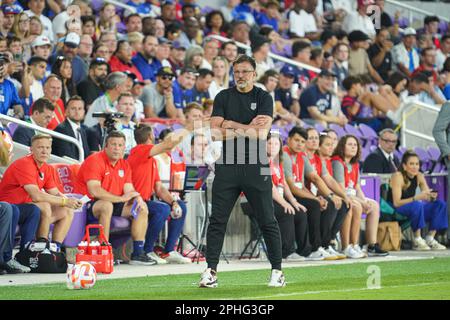 Orlando, Florida, March 27, 2023, USA Head Coach Anthony Hudson during the CONCACAF Nations League Match at Exploria Stadium. (Photo Credit: Marty Jean-Louis/Alamy Live News Stock Photo