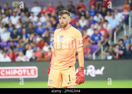 Orlando, Florida, March 27, 2023, USA Goalkeeper Matt Turner #1 during the CONCACAF Nations League Match at Exploria Stadium. (Photo Credit: Marty Jean-Louis/Alamy Live News Stock Photo