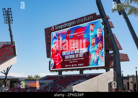 San Diego, USA. 27th Mar, 2023. General view of the press conference announcing the Manchester United vs Wrexham AFC friendly at Snapdragon Stadium in July. Credit: Ben Nichols/Alamy Live News Stock Photo