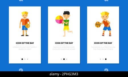 Ball games thin flat icon set Stock Vector