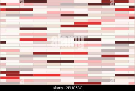 Abstract empty background red brick wall. Modern vector blocks with copy space, for texture banner or wallpaper. Color stripes Stock Vector
