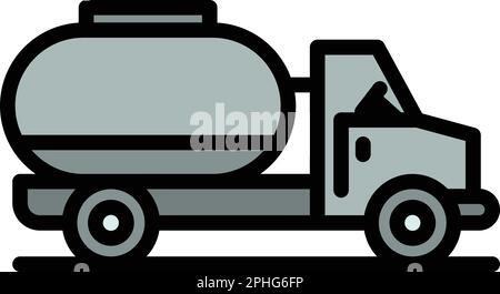 Oil transportation car icon. Outline Oil transportation car vector icon for web design isolated on white background color flat Stock Vector