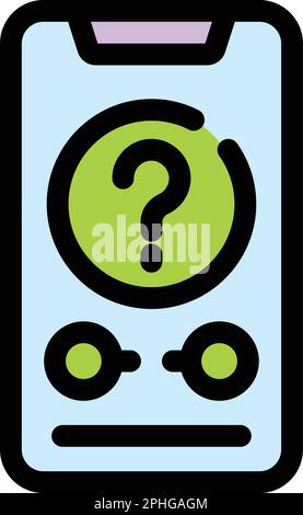 Anonymous smartphone icon. Outline Anonymous smartphone vector icon for web design isolated on white background color flat Stock Vector