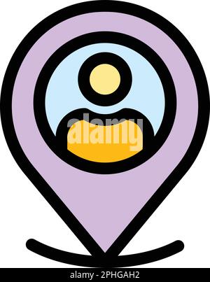 Anonymous location icon. Outline Anonymous location vector icon for web design isolated on white background color flat Stock Vector