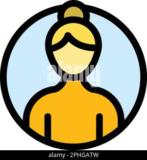 Anonymous woman icon. Outline Anonymous woman vector icon for web design isolated on white background color flat Stock Vector