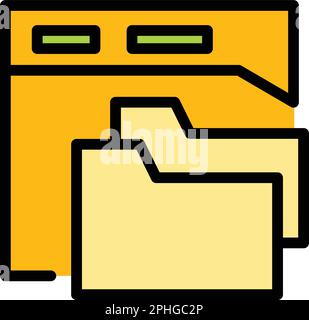 Api web folder icon. Outline Api web folder vector icon for web design ...