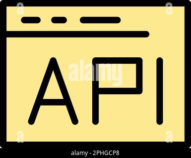 Api gear web window icon. Outline Api gear web window vector icon for web design isolated on white background color flat Stock Vector