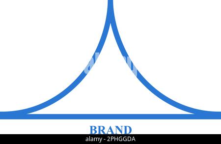 Covered pavilion logo brand template blue colour. Outline simple travel tent, camping logotype template. Stock Vector