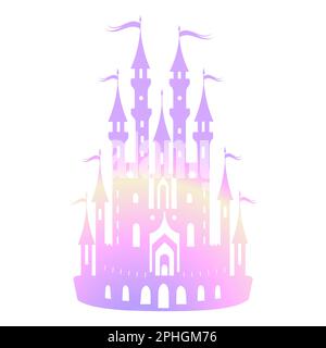 Magic castle. Elements are separated from the background. Stock Vector