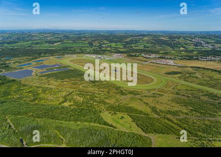 Aerial Views of Ffos Las Racecourse near Llanelli, South Wales Stock Photo