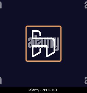 H Letter Furniture Chair Royal Luxury Home Decor Brand Monogram Logo Stock Vector