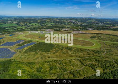 Aerial Views of Ffos Las Racecourse near Llanelli, South Wales Stock Photo