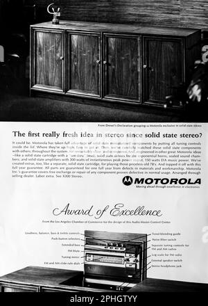 Motorola Audio Master Control Center advert in a natgeo magazine September 1966 Stock Photo
