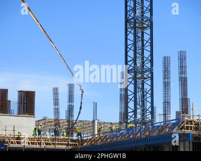 Construction Crew Working On Site Stock Photo
