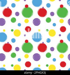 Watercolor digital imitation hand drawn polka dot seamless pattern. Stock Vector