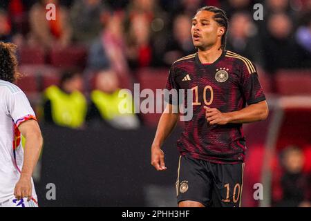 Cologne, Germany. 28th Mar, 2023. COLOGNE, GERMANY - MARCH 28: Serge Gnabry of Germany during the International Friendly match between Germany and Belgium at RheinEnergieStadion on March 28, 2023 in Cologne, Germany (Photo by Joris Verwijst/Orange Pictures) Credit: Orange Pics BV/Alamy Live News Stock Photo