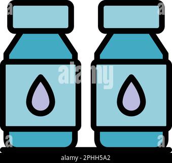 Printing bottles icon. Outline Printing bottles vector icon for web design isolated on white background color flat Stock Vector