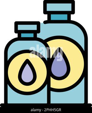 Ink bottles icon. Outline Ink bottles vector icon for web design isolated on white background color flat Stock Vector