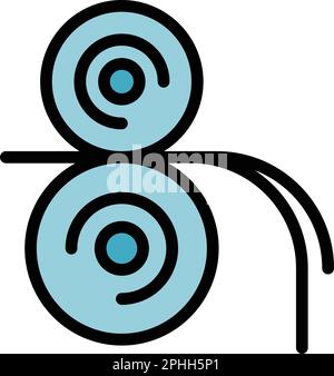 Printing process icon. Outline Printing process vector icon for web design isolated on white background color flat Stock Vector