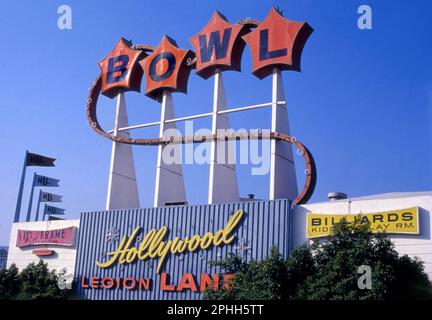 Hollywood Legion Lanes bowling alley in Hollywood, CA, 1978 Stock Photo