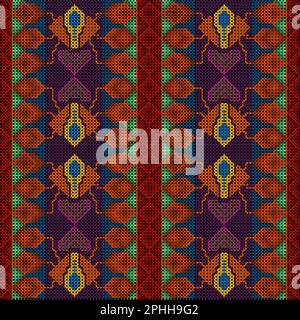 Abstract seamless pattern stylized as artificial intelligence.  Traditional ornament. Tribal pattern. Folk motive. Can be used for wallpaper, textile, Stock Vector