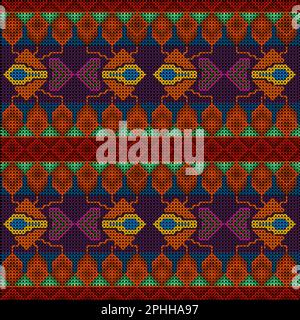 Abstract seamless pattern stylized as artificial intelligence.  Traditional ornament. Tribal pattern. Folk motive. Can be used for wallpaper, textile, Stock Vector