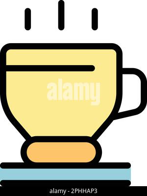 Sleeping tea icon. Outline Sleeping tea vector icon for web design isolated on white background color flat Stock Vector