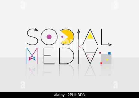 Social media typography idea with unique design Stock Vector