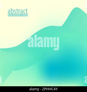 Turquoise wave on light yellow background. Abstract vector graphic pattern Stock Vector