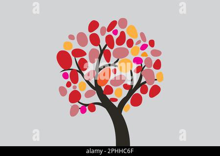 Colorful fruits Tree background vector Stock Vector