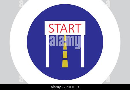 Road Starting Way in circle vector Stock Vector