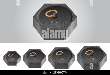 Metal Weight Bar Set vector Stock Vector