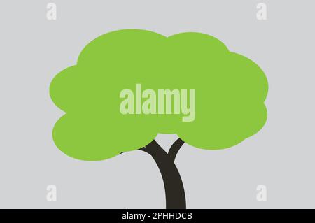 Green tree with grey background vector Stock Vector