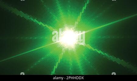 Abstract green and black dotted background with flash. Vector graphic pattern Stock Vector