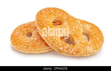 pretzel cookies path isolated on white Stock Photo