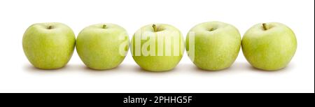 green apples path isolated on white Stock Photo