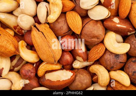 nut mix pattern closeup detail Stock Photo