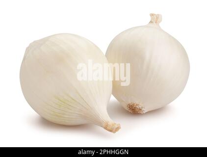 white onions path isolated on white Stock Photo